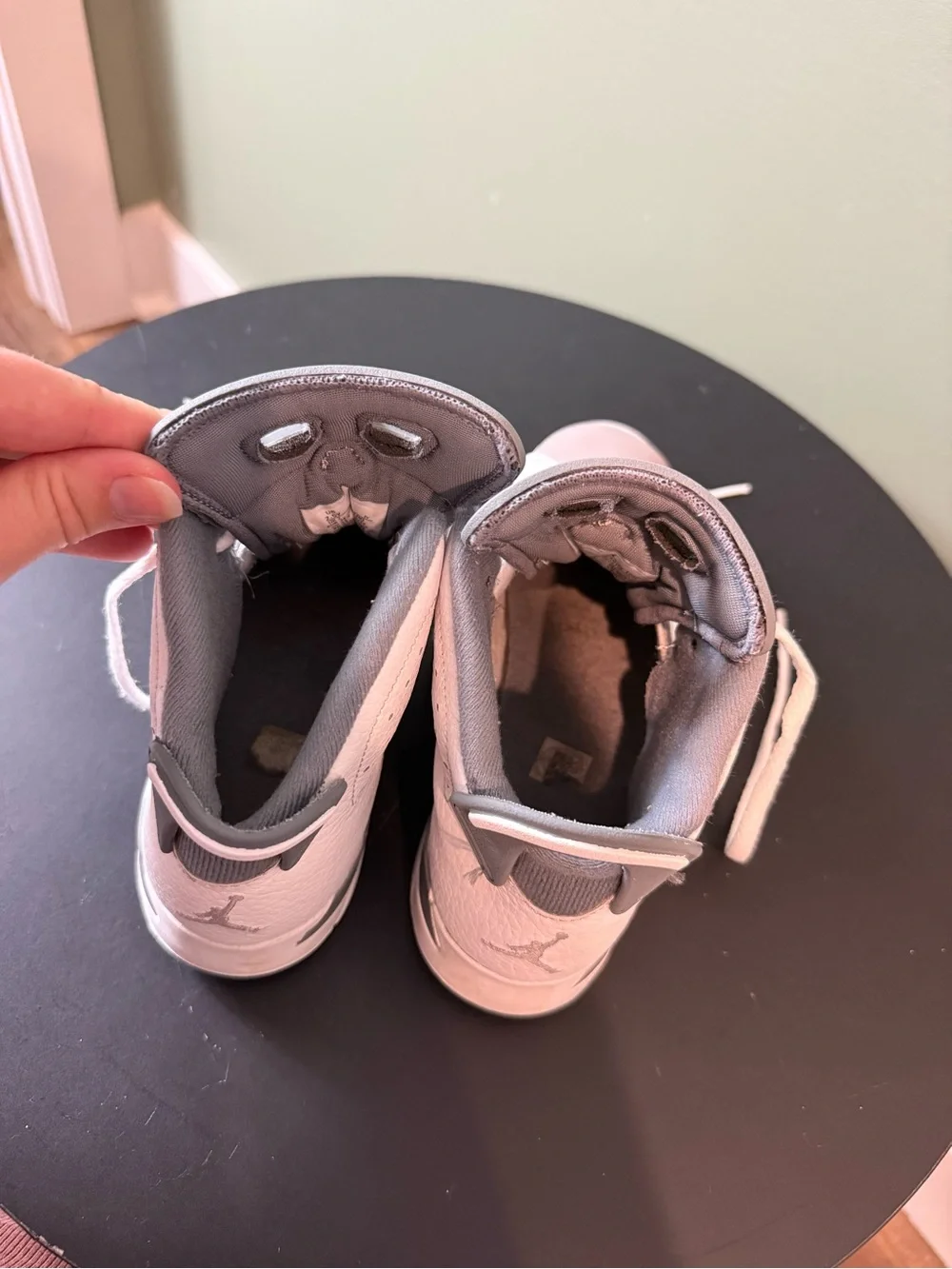 Tyler Jordan 6 retro, gray, and white sides 2,5Y sz